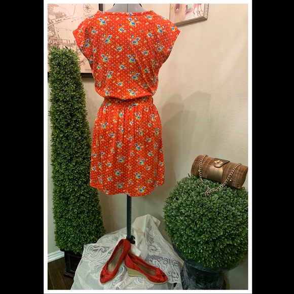 Red and Floral One Piece Playsuit - Picture 3 of 9